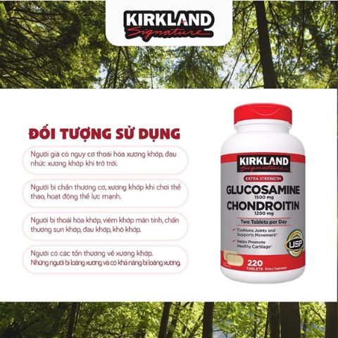 Bổ khớp Glucosamine giúp xương chắc khỏe Glucosamine & Chondroitin 280 viên Kirkland Signature đẩy lùi bệnh viêm khớp, thoái hóa