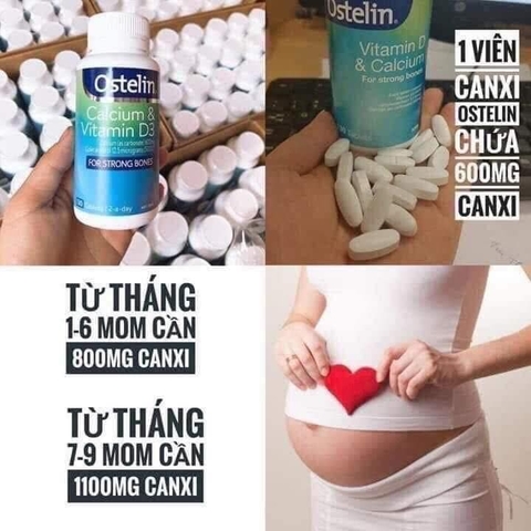 Canxi & vitamin D Ostelin Úc cho bà bầu