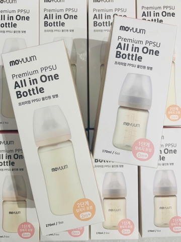 Bình sữa PPSU Moyuum - Trơn - 170ml - Kèm núm 1 từ 0 tháng tuổi