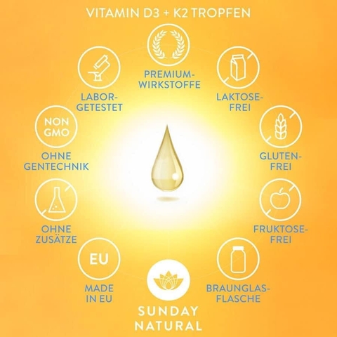 Vitamin D3 K2 MK7 SUNDAY NATURAL TĂNG CHIỀU CAO CHO BÉ - Đức