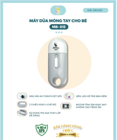 Máy dũa móng tay cho bé Moaz BéBé MB - 015