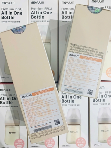 Bình sữa PPSU Moyuum - Trơn - 170ml - Kèm núm 1 từ 0 tháng tuổi