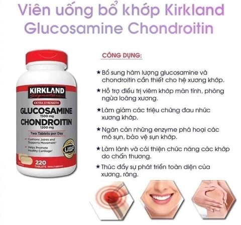 Viên uống Glucosamine Chondroitin Sulfate 220 Viên - Hỗ Trợ Xương Khớp, Giúp Xương Chắc Khỏe