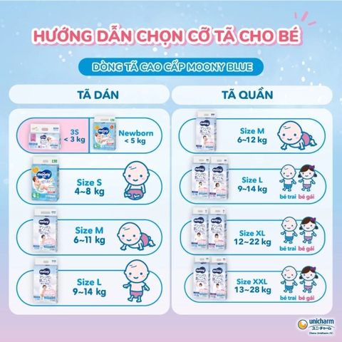 Tã Dán Moony Cho Trẻ Sinh Non Dưới 3kg 30 Miếng – Tã Siêu Mỏng, Thấm Hút 12h, Chống Hăm, Da Nhạy Cảm, Nhập Khẩu Nhật Bản