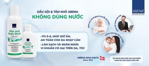 Dầu gội, Tắm khô Abena Hair & Body Wash an toàn cho cả mẹ bầu và trẻ nhỏ (200ml)