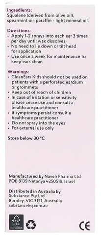 Clean Ears Kids 30ml Xịt Ráy Tai Cho Bé Từ 2 Tháng Của Úc 2026 – Xịt Ráy Tai Clean Ears Kids Loại Bỏ Ráy Tai An Toàn Dễ Dàng Không Đau Không Xâm Lấn Hỗ Trợ Vệ Sinh Tai Sạch Sẽ Ngăn Chặn Tắc Nghẽn Chính Hãng Úc Giá Rẻ