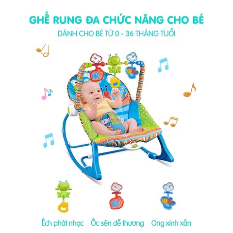 Ghế Rung IBaby - TiiBaby Rocker có nhạc và đồ chơi lục lạc. Dành cho bé từ 0-36 tháng