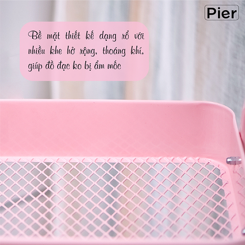 Kệ đa năng Pier 3 tầng có bánh xe, chất liệu thép chống gỉ