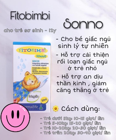 FITOBIMBI SONNO - SIRO HỖ TRỢ BÉ NGỦ NGON