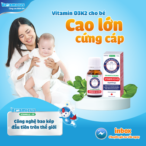 Vitamin K2+D3 BIOAMICUS dạng nhỏ giọt 10ml cho bé 0m+