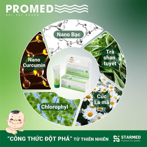 Gel sát khuẩn PROMED SẠCH DA - KHÁNG KHUẨN - NGỪA SẸO