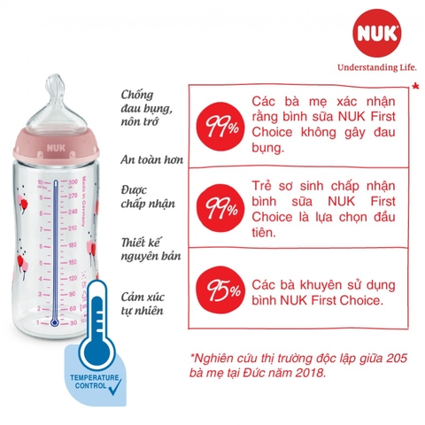 BÌNH SỮA NUK PREMIUM CHOICE CỔ RỘNG NHỰA PP/PA