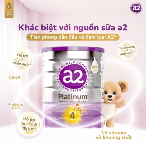 Sữa A2 Platinum Premium Toddler Milk Drink Số 3 Lon 900g (Từ 1 Tuổi Trở Lên) 2026 – Sữa A2 Đạm Quý A2 Nhập Khẩu New Zealand Tự Nhiên Dễ Tiêu Hóa Giảm Đầy Hơi Tăng Hấp Thu Dinh Dưỡng Tăng Cân Khỏe Mạnh Không Đạm A1 Không GMO Chính Hãng Úc Giá Rẻ Cho Trẻ Ăn Dặm
