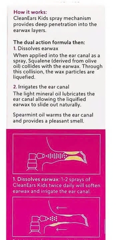 Clean Ears Kids 30ml Xịt Ráy Tai Cho Bé Từ 2 Tháng Của Úc 2026 – Xịt Ráy Tai Clean Ears Kids Loại Bỏ Ráy Tai An Toàn Dễ Dàng Không Đau Không Xâm Lấn Hỗ Trợ Vệ Sinh Tai Sạch Sẽ Ngăn Chặn Tắc Nghẽn Chính Hãng Úc Giá Rẻ
