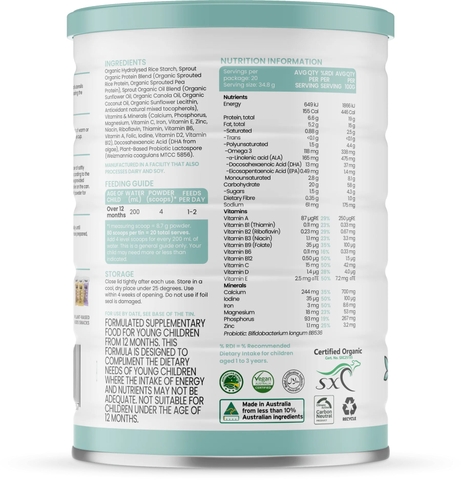 Sữa Sprout Organic Plant Based Toddler Drink 700g Cho Bé Từ 12 Tháng Trở Lên Dị Ứng Đạm Sữa Bò