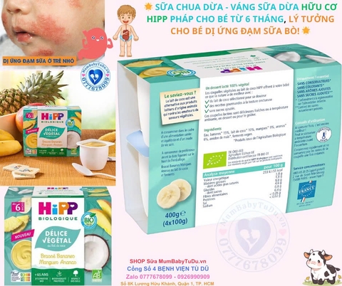 🌟 SỮA CHUA DỪA - VÁNG SỮA DỪA HỮU CƠ HIPP PHÁP CHO BÉ TỪ 6 THÁNG, LÝ TƯỞNG CHO BÉ DỊ ỨNG ĐẠM SỮA BÒ! 🌟