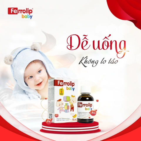 Sắt Ferrolip baby dạng siro cho bé vị đào thơm ngon lọ 30 mL
