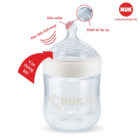 Bình sữa NUK Nature Sense nhựa PP 150ml núm ti S1 - M