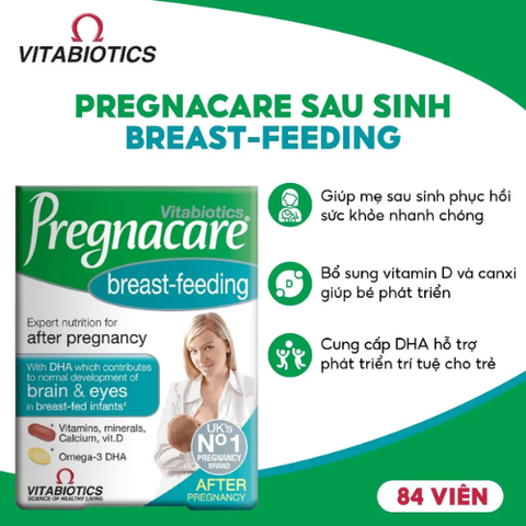 Vitamin tổng hợp cho phụ nữ sau sinh và cho con bú Vitabiotics Pregnacare Breast-Feeding 84 viên của Anh Quốc