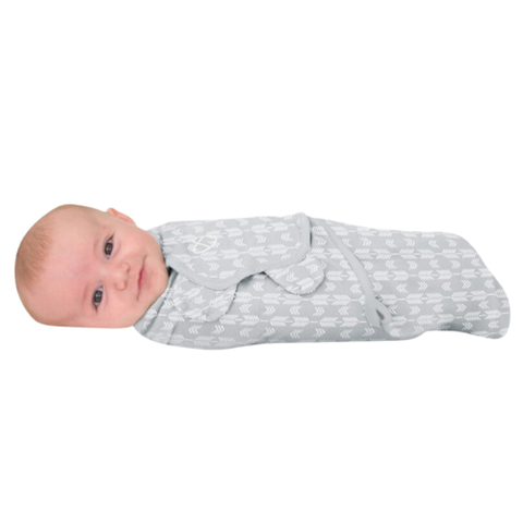 Chăn Ủ Kén Cotton Summer SwaddleMe họa tiết mũi tên xám size S cho bé sơ sinh
