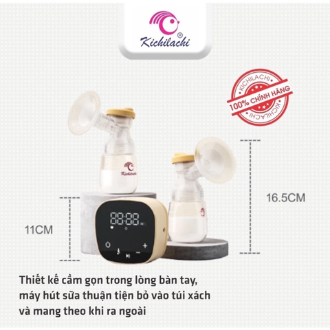Máy Hút Sữa Vắt Sữa Điện Đôi Có Bình Hút Kichilachi