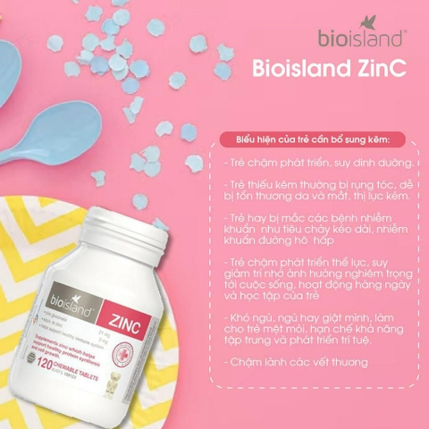 [Date 8.1.25] Viên nhai bổ sung kẽm Bio Island Zinc hỗ trợ tăng cường đề kháng, giúp bé phát triển toàn diện 120 viên của Úc