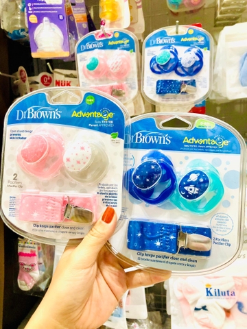 Bộ 2 Núm ti giả đối xứng Dr.Brown's Advantage có luồng khí  2 psc (0-6m)