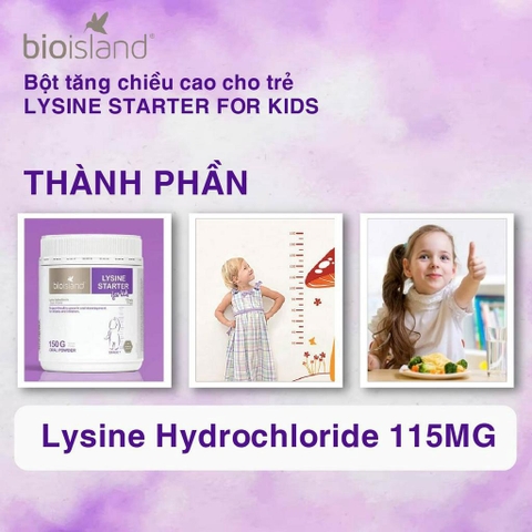 Bột Lysine Bioisland hỗ trợ phát triển toàn diện cân nặng và chiều cao, bé ăn ngon, tăng cân, khỏe mạnh