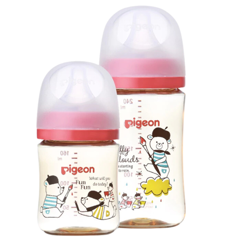 Bình sữa Pigeon PPSU Plus thế hệ III phiên bản Nội Địa Nhật Hình Gấu 240ml