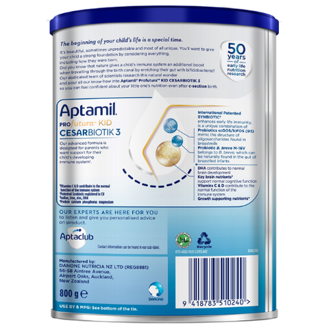Sữa bột Aptamil Profutuna Cesarbiotik số 3 New Zealand 800g dành cho bé trên 2 tuổi