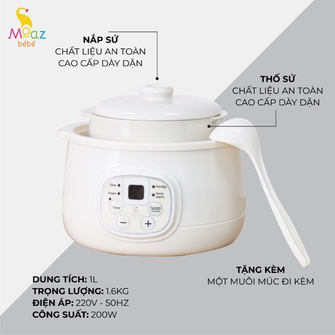 Nồi nấu chậm đa năng cao cấp Moaz BéBé MB – 060