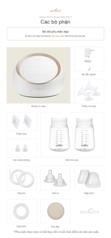 Máy Hút Sữa Điện Đôi/Kép Spectra Dual S (Bảo hành 24 tháng)