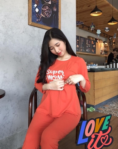 BỘ ĐỒ THUN MẶC BẦU VÀ SAU SINH THIẾT KẾ CHO BÉ TI