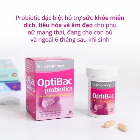 Men Vi Sinh Optibac Hồng Cho Bà Bầu, Trẻ Sơ Sinh hộp 30 gói Chuẩn UK Anh Quốc