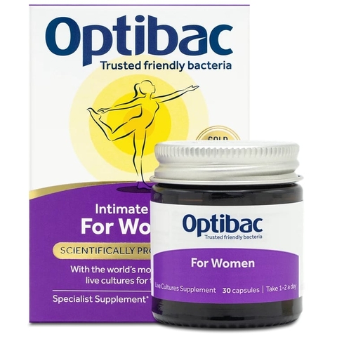 Optibac Tím 30 Viên (Optibac For Women) Men Vi Sinh Chuyên Biệt Cho Phụ Nữ 2025 – Optibac Tím 30 Viên Bổ Sung Lợi Khuẩn Cân Bằng Hệ Vi Sinh Vùng Kín Phòng Trị Viêm Nhiễm Nấm Ngứa Khí Hư Viêm Tiết Niệu An Toàn Không GMO Chính Hãng Anh Giá Rẻ