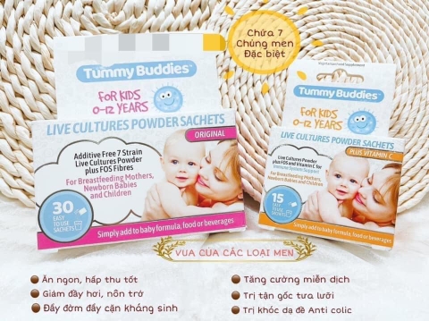 Men vi sinh Tummy Buddies của Anh cho trẻ từ sơ sinh hộp 15 gói