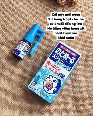 Xịt ho kháng khuẩn khử trùng hầu họng Kobayashi 15ml Vị Bạc Hà