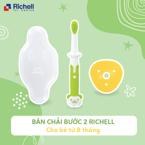 Bàn chải đánh răng 3 giai đoạn Richell cho bé 3,8,12 tháng