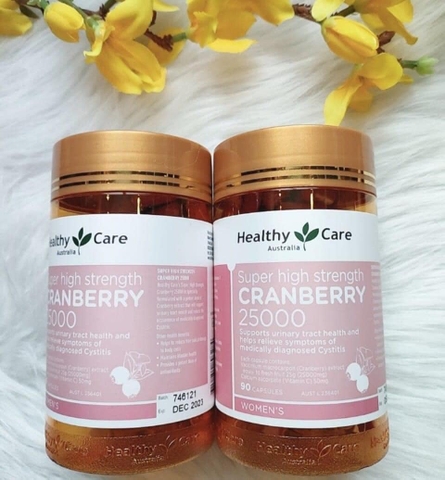 Hổ trợ viêm đường tiết niệu Healthy Care Cranberry 25000mg 90 viên của Úc