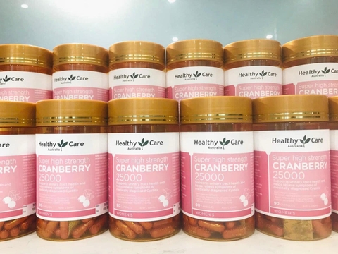 Hổ trợ viêm đường tiết niệu Healthy Care Cranberry 25000mg 90 viên của Úc
