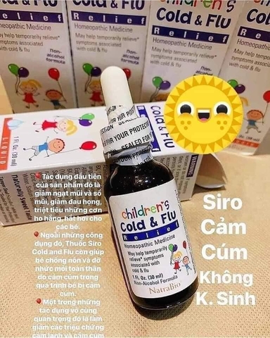 Siro Children Cold and Flu Mỹ 30ml - Giảm cảm lạnh hiệu quả Mỹ