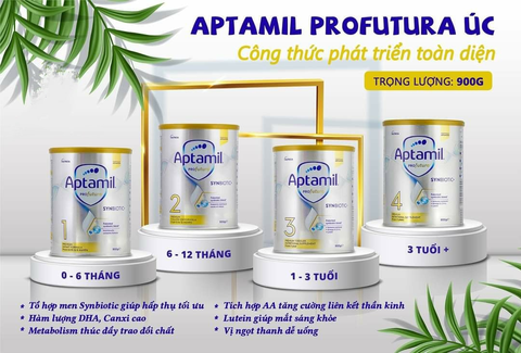 Sữa bột Aptamil Profutura 900gr số 1 2 3 chính hãng nội địa Úc