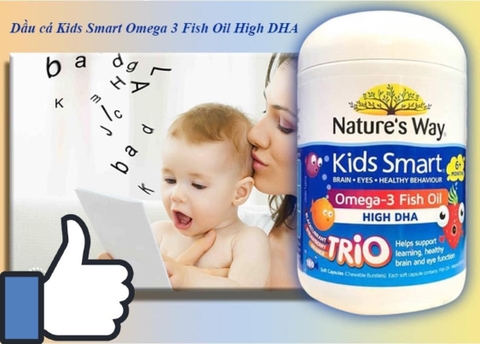 Kẹo Bổ Sung DHA Cho Bé Nature's Way Kids Smart Omega3 Fish Oil High DHA Trio 180 Viên