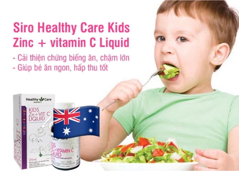 Siro Healthy Care Kids Zinc + Vitamin C Liquid 25ml Cho Bé Ăn Ngon Tăng Sức Đề Kháng
