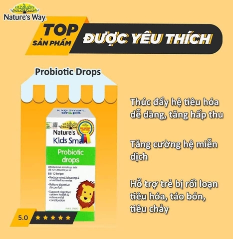 Siro Uống Nature's Way Kids Smart Drops Probiotic Bổ Sung Men Vi Sinh Cho Bé 20ml - Hàng nội địa Úc