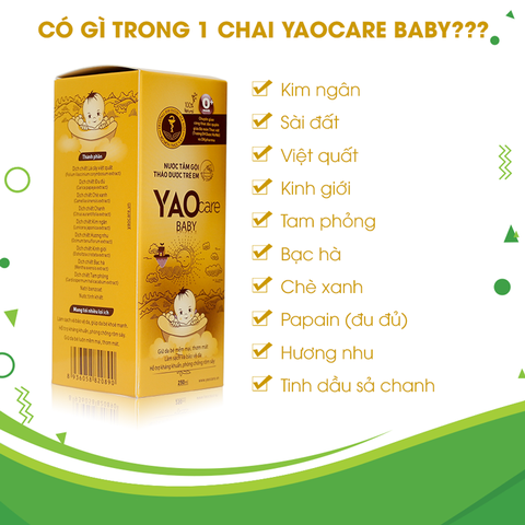 Nước tắm bé thảo dược Yaocare Baby 250ml - DK Pharma