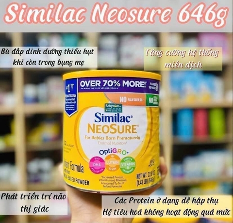 Sữa bột Similac Neosure Infant cho bé sinh non, thiếu tháng, nhẹ cân 0-12 tháng 371g