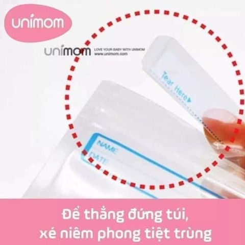 Hộp 60 - Túi trữ sữa Unimom Hàn Quốc 210ml không có BPA