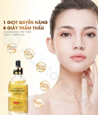 Serum Tinh Chất Vàng 24k + Thanh Lăn Pure Gold Ampoule Thera Lady 100ml  Úc