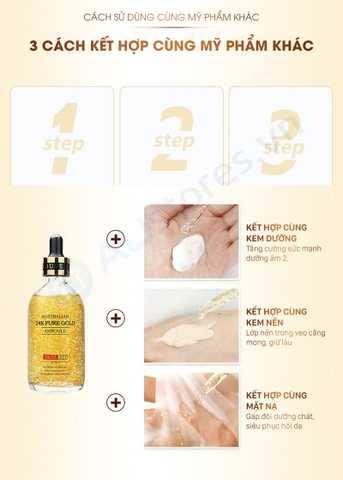 Serum Tinh Chất Vàng 24k + Thanh Lăn Pure Gold Ampoule Thera Lady 100ml  Úc